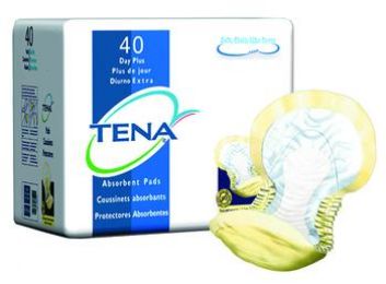 TENA Plus Absorbency Day Pad, 40 Pack